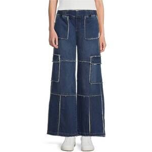 NEW TRACTR blu-tifully relaxed cargo pants in dark indigo wash